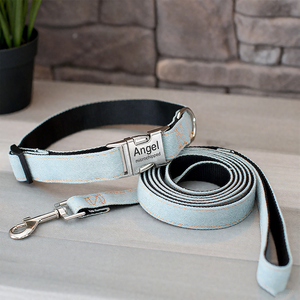 Стильный и прочный джинсовый ошейник с выгравированной пряжкой - Product Image 4