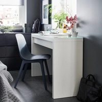 Table de maquillage minimaliste en acier inoxydable et bois, couleur personnalisable, style nordique, pour chambre à coucher, avec tiroir