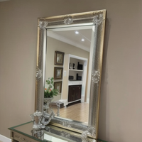 Vente en gros d'usine d'or fourniture design décorer 3 couleurs diamant écrasé meubles miroirs décor salon miroir mural