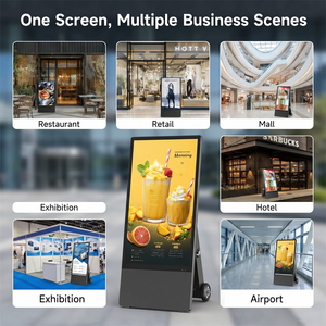 Affichage publicitaire numérique portable d'extérieur avec écran LCD, roues, animation et signalétique <span class=keywords><strong>pour</strong></span> restaurants et vitrines de commerces - Product Image 5
