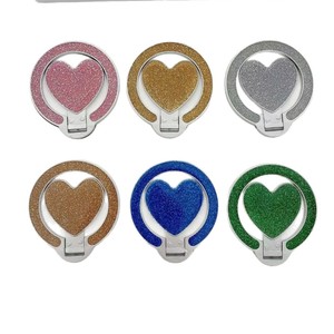 Folding Phone <b>Stand</b> Glitter Heart Ring Buckle For <b>Desktop</b> Office Use Apple IPhone Compatible Plastic Material - Product Image 5