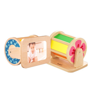 <span class=keywords><strong>Jouets</strong></span> sensoriels Montessori en bois pour bébés de 6 à 12 <span class=keywords><strong>mois</strong></span>, jouet éducatif, boîte à tambour tournante - Product Image 1