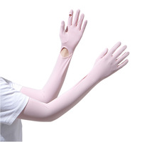 Manchons de protection solaire d'extérieur unisexe UPF 50 + Gants en silicone antidérapants à pois Capacité de l'écran tactile Manchons respirants UV pour les doigts