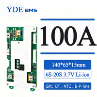 Sistema de Gestión de Baterías Inteligente YDE 24V 48V 60V 6S-20S LiFePO4 Li-ion 100A 200A con UART BT CAN RS485