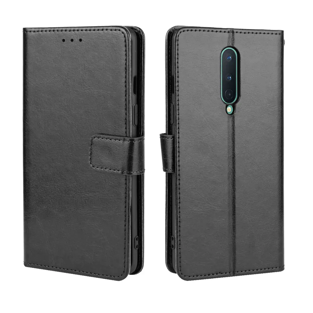 Jmax 2022 Luxury Crazy Horse Flip PU Leather Wallet Mobile Phone Back Cover Case For Oneplus 6 7 8 9 10 R T Pro