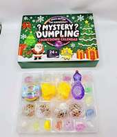 Calendrier de l'Avent de Noël en gros, 24 jours, Boîte mystère surprise Santa Dumpling Squishy, Jouet anti-stress Fidget pour enfants