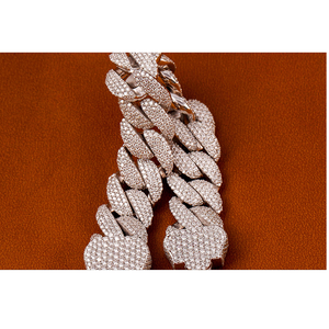 Pulsera de Eslabones de Plata de Ley 925 Brillante con Moissanita, Cadena de Pulsera Hip Hop con Piedras VVS, Elegante Accesorio de Joyería - Product Image 1
