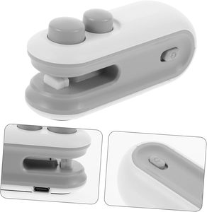 Custom LOGO 2 1 Snacks <b>Mini</b> <b>Bag</b> Sealer Hand Pressure Portable Cutter Usb Rechargeable Reusable Plastic Chip Snack Sealing - Product Image 3