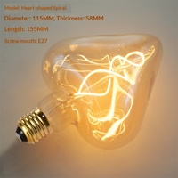 Nouvelle ampoule LED en verre à filament de tungstène flexible, design artistique unique, vintage, jaune chaud, usage résidentiel, culot E27, commande vocale