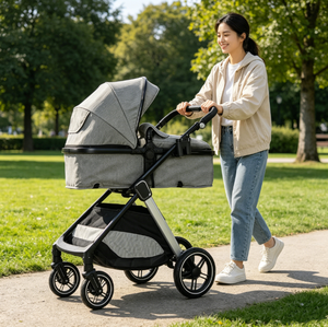 Poussette Bébé EN1888 High View, Landau Réglable Pliable à un Bouton, Châssis en Aluminium, Ceinture de Sécurité 5 Points, Kinderwagen - Product Image 6