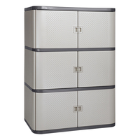 Casillero moderno de plástico inoxidable para balcón, estructura ensamblada, solución de almacenamiento para apartamentos y almacenamiento de herramientas