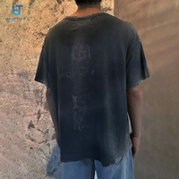 T-shirt personnalisé BENTURA – Fabricants de vêtements – T-shirt ample en coton délavé effet soleil, imprimé, coupe carrée, avec motif vieilli