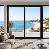 Porte coulissante en aluminium DERCHI, verre laminé moderne, double vitrage, fenêtres en aluminium, porte coulissante