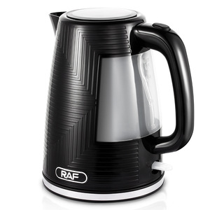 Bouilloire électrique noire de 1,7 L, portable, pour usage domestique et hôtelier, sans BPA, sans fil, arrêt automatique, lampe LED, chauffe-eau - Product Image 2