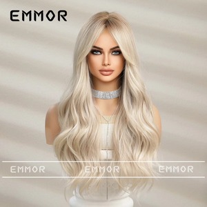 Peluca de Cabello Largo y Rizado para Mujer, Color <span class=keywords><strong>Rubio</strong></span> <span class=keywords><strong>Degradado</strong></span>, Ondas Grandes, Encaje Completo, 150% de Densidad, Cobertura Total, Estilo Natural - Product Image 5
