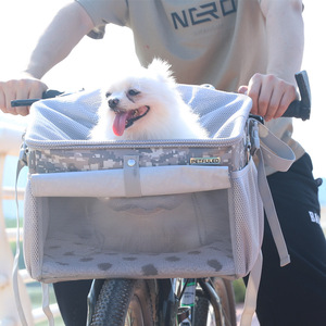 <span class=keywords><strong>Sac</strong></span> de transport pliable en toile grande capacité pour animaux de compagnie avec fermeture éclair, idéal pour panier de vélo et utilisation extérieure, portable pour chiens - Product Image 5