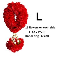 Karangan Bunga Marigold Ukuran L Jumbo Bunga Buatan Dekorasi Rumah Kuil Upacara Ringan Gantung Luar Ruangan Buatan Tangan Buatan Thailand
