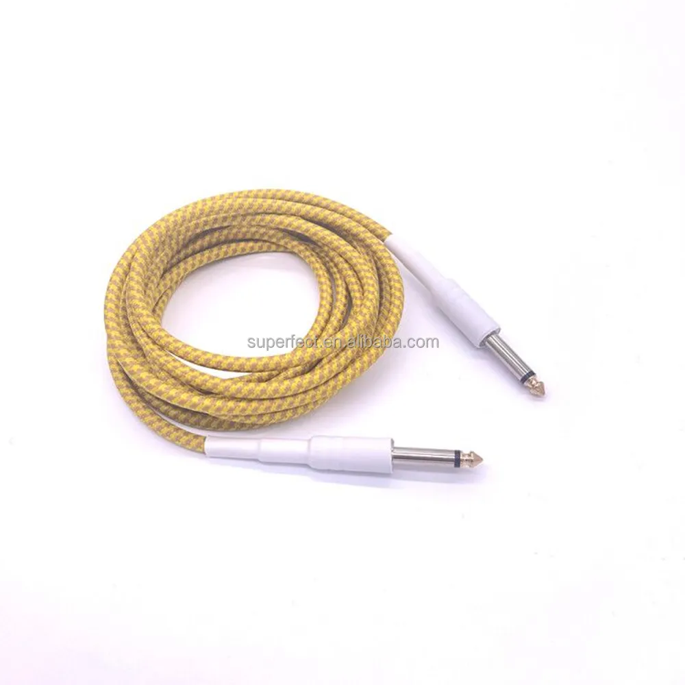 Amazon Printing Design Image OEM Guitar high quality audio wire Hot Sale 3M Dc6.35mm electric bass guitar cable