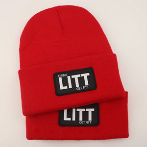 Berretto in maglia personalizzato con patch tessuto, risvolto a costine, arancione, caldo, invernale, termico, da esterno, modello skull cap - Product Image 3