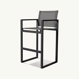 Conjunto de Mesa y Sillas de <span class=keywords><strong>Bar</strong></span> de Aluminio para <span class=keywords><strong>Terraza</strong></span> de Jardín Exterior Moderno, Silla Alta para Cafetería o <span class=keywords><strong>Bar</strong></span> - Product Image 3