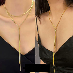 Collana a catena catena a catena lunga in oro Vintage da donna di fascia alta da donna con ciondolo stile romantico - Product Image 2