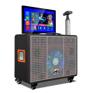 Shanling sıcak satış müzik kutusu açık hoparlör oyun video arabası ve tekerlekler ile 10 inç akıllı ekran taşınabilir parti hoparlör