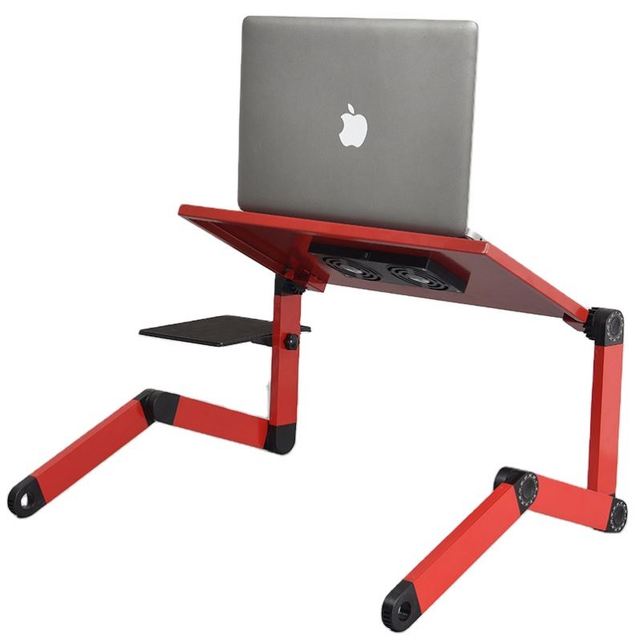 Aluminium Laptop Stand with Cooling Fan Portable Computer Support Rack Ergonomic Adjustable Laptop Stand for Bed