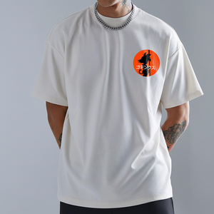 CAMISETA OVERSIZE Faith & Flora de media manga con logotipo personalizado para hombre, Camiseta estampada de gran tamaño, ropa de calle de tela, estilo Regular Fit - Product Image 1