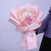 Kotak Hadiah Bunga Buatan Tangan Tahan Lama 3-5 Tahun Terakhir Buket Mawar Merah Abadi Romantis Hari Valentine Ulang Tahun