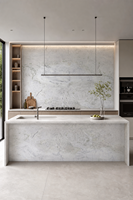 Dalle de marbre blanc naturel sur mesure, polie, moderne, écologique, pour comptoirs de cuisine et îlots de salle de bain, vente en gros