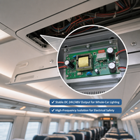 Alimentation LED personnalisée sur circuit imprimé (PCB) conforme à la norme EN50155, assemblage SMT pour le rail, anti-vibration, OEM ODM, éclairage pour métro et train, directement de l'usine