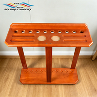 Support de sol pour queues de billard S.Q.F en bois massif à 8 fentes, support vertical pour queues de billard et de snooker avec boîte pour 1/2 queue, étui pour queues de billard pour salle de jeux à domicile