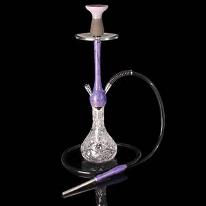 Chicha de luxe en résine colorée et alliage d'aluminium de 60 cm, veinée marbre, pour salon, bar, restaurant, café, club, fête, cachimbas de lujo, shisha - Product Image 4