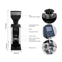 Moulin à café commercial pour hôtel et café ZF64P, moulin électrique avec trémie à grains de 1 kg, broyage par temps, moulin à expresso