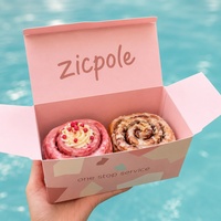 Boîtes à mini-gâteaux et mini-beignets personnalisées de qualité alimentaire, lot de 4, avec fenêtre transparente et séparateurs, pour pâtisseries, boulangeries, à emporter
