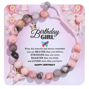 Pulsera con colgante <span class=keywords><strong>de</strong></span> mariposa <span class=keywords><strong>de</strong></span> piedra natural Navidad Año Nuevo Día <span class=keywords><strong>de</strong></span> San Valentín Chica Cumpleaños Pulsera Regalo - Product Image 3