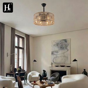 Lámpara colgante de ratán tejida a mano de 20 pulgadas – lámpara colgante de bambú estilo boho vintage con acabado dorado - Product Image 6