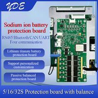 Carte de protection de batterie au lithium YDE BMS PCBA 30-150A 12-16S RS485/CAN/UART/ pour application Android Équilibrage passif 4 oz