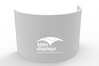 Cabine de façade DJ Portable demi-cercle avec écritures-noir/blanc pour événement de mariage
