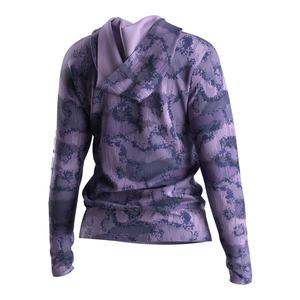 เสื้อยืดแขนยาวสำหรับผู้หญิงแบบแห้งเร็วสำหรับตกปลาทะเล พร้อมฮู้ด ป้องกันแสงแดด UPF  รับผลิตแบบ OEM ODM ด้วยเทคนิคการพิมพ์แบบ Sublimation - Product Image 4