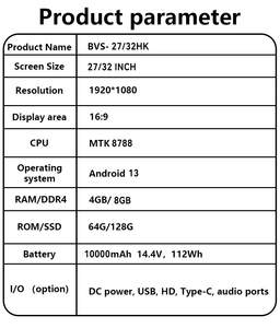 Écran interactif intelligent rotatif à 90°, 27/32 pouces, Wi-Fi, écran tactile cellulaire, IPS, téléviseur intelligent mobile par Android 13 - Product Image 6
