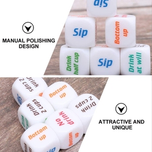 Dados de Juego de Lujo de Plástico Acrílico Blanco D6 de 20 mm, Personalizados con Impresión y Grabado, para Fiestas y Juegos de Beber - Product Image 2