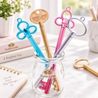 Stylo à encre noire fantaisie, design clé rétro, corps léger en plastique, écriture fluide, en stock, idéal pour cadeau étudiant, fournitures de papeterie en gros