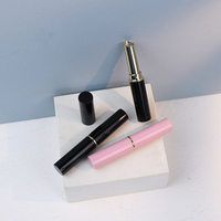 Tube de rouge à lèvres vide noir, Tube de rouge à lèvres rose conteneur de rouge à lèvres rechargeable de luxe, étui et Tube vides