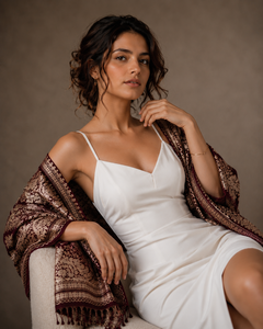 Châle classique durable en viscose brodé, imprimé numérique, à longues franges, écharpe d'hiver traditionnelle, douce, chaude, respirante et confortable - Product Image 2