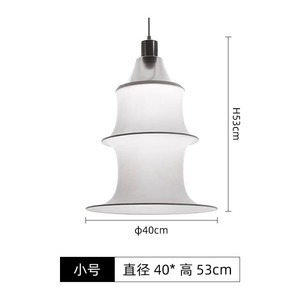 โคมไฟระย้าแบบญี่ปุ่นสไตล์วาบิซาบิ ทำจากผ้าและไม้ไผ่ สำหรับบ้านลอฟท์ บ้านสองชั้น บันได โคมไฟห้อยยาว เหมาะสำหรับห้องพักดีไซเนอร์และห้องนั่งเล่น - Product Image 3