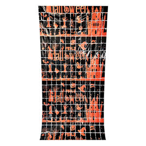 Décorations d'Halloween : Rideaux carrés et décorations suspendues pour fêtes, motifs citrouille - Product Image 5