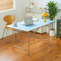 Table de bureau en acier inoxydable Grand bureau long Design Studio Personnel moderne Poste de travail Bureau d'ordinateur