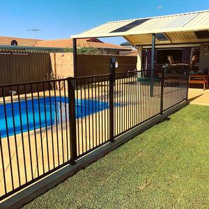 Valla <span class=keywords><strong>de</strong></span> Acero Galvanizado Resistente para Piscina, Valla Moderna <span class=keywords><strong>de</strong></span> Privacidad y Seguridad para Piscina y Jardín - Product Image 2
