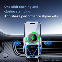 Chargeur de voiture sans fil magnétique 15W avec charge rapide QC3.0, support de téléphone de voiture réglable en matériau PC